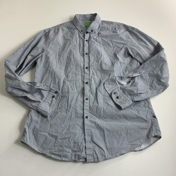Boss Hugo Boss Mens Slim Fit‎ Green Label Long Sleeve Button Down Size 2XL - Picture 1 of 8